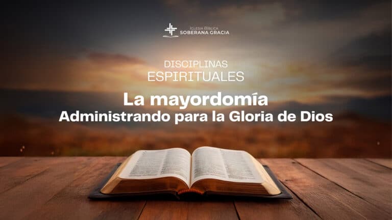 Imagen de una Biblia abierta junto a un texto que dice disciplinas espirituales la mayordomía - usando nuestros dones